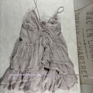 Wishlist Apparel Women's Rose Drawstring Tiered Ruffle Slip Dress Size Medium